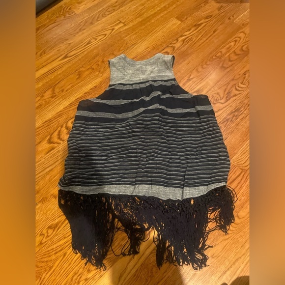 Rebecca Minkoff Grey and Black Fringe Tank Top Size Large - Picture 8 of 8